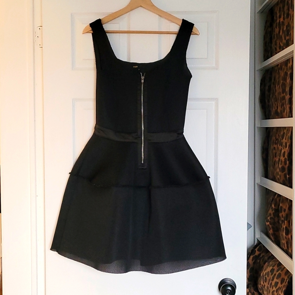 Maje mesh black dress